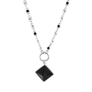 Colar-Choker-Piramide-Onix-Corrente-Oval-Bolinha-Preta-Prateado-01