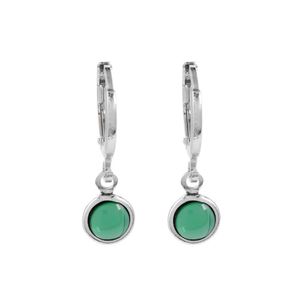 Brinco-Argola-Pedra-Redonda-Pequeno-Verde-Prateado-Folheado-01
