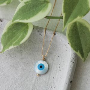 Colar Olho Grego Madreperola Banhado Ouro 18k 01
