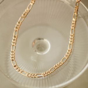 Colar Corrente Elos Entrelacados Medio Banhado Ouro 18k 01
