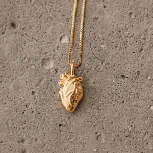 Colar Coracao Humano Banhado Ouro 18k 01