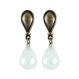 Brinco Gota Cristal Amazonita Bronze