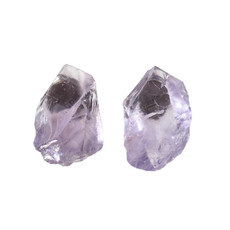 Brinco Cristal Ametista Bruto Prateado
