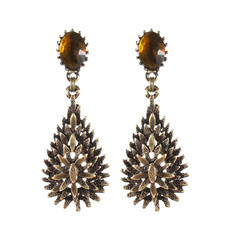 Brinco Gota Texturizada Boho Bronze (mais cores)