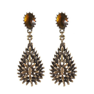 Brinco Gota Texturizada Boho Bronze (mais cores)