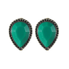 Brinco Gota Invertida Verde Bronze