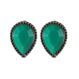 Brinco Gota Invertida Verde Bronze