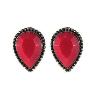 Brinco Gota Invertida Vermelho Bronze
