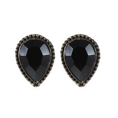Brinco Gota Invertida Preto Bronze