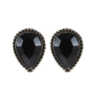 Brinco Gota Invertida Preto Bronze