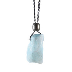Colar Cristal Hemimorfita Bruto Grande Grafite
