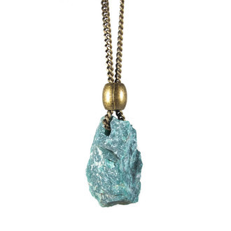 Colar Cristal Nefrita Bruto Grande Bronze