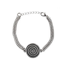 Pulseira Espiral Prateado