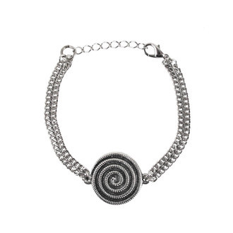 Pulseira Espiral Prateado