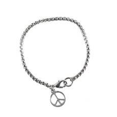 Pulseira Símbolo da Paz Prateada