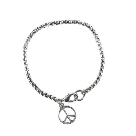 Pulseira Símbolo da Paz Prateada