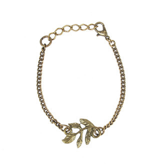 Pulseira Galho Folha Bronze