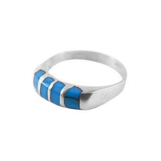 Anel Falange Azul Prata 925