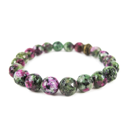 Pulseira Cristal Rubi Zoisita Facetado