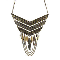 Maxi Colar Chevron Pena Medalha Bronze