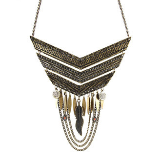 Maxi Colar Chevron Pena Medalha Bronze