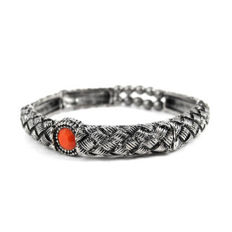 Pulseira Entrelaçada Coral Prateado