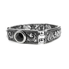 Pulseira Arabesco Preto Prateado