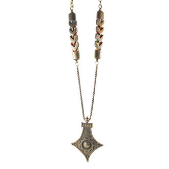 Colar Lança Chevron Boho Bronze