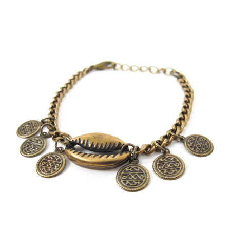Pulseira Concha Búzios Medalhas (mais cores)