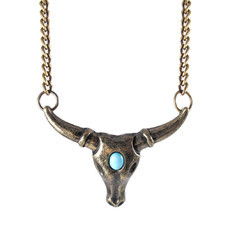 Colar Búfalo Turquesa Boho Bronze