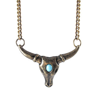 Colar Búfalo Turquesa Boho Bronze