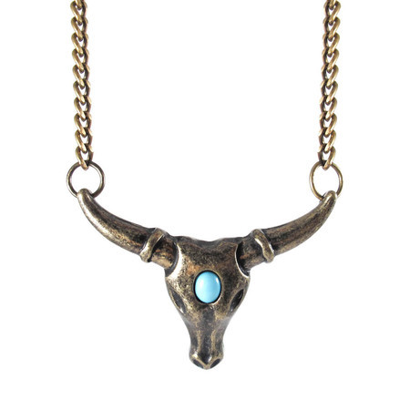 Colar Búfalo Turquesa Boho Bronze