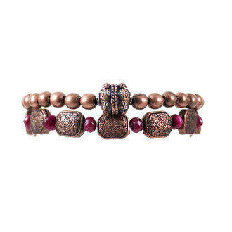 Pulseira Conjunto Jade Roxo Cobre
