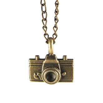 Colar Pequena Câmera Fotográfica Bronze