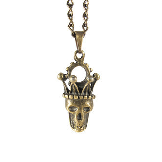 Colar Caveira com Coroa Bronze