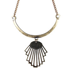 Maxi Colar Barra Curvada Raios Bronze