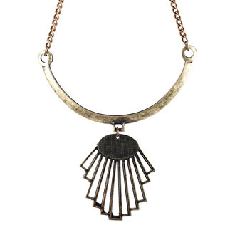 Maxi Colar Barra Curvada Raios Bronze