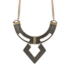 Maxi Colar Barra Curvada Geométrico Bronze