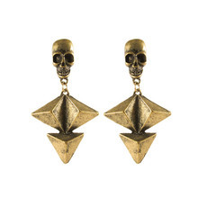 Brinco Caveira e Tachinhas (Prata ou Bronze)