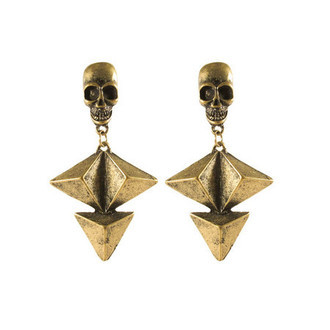 Brinco Caveira e Tachinhas (Prata ou Bronze)