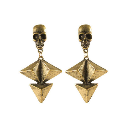 Brinco Caveira e Tachinhas (Prata ou Bronze)