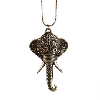 Colar Elefante Texturizado Grande Bronze