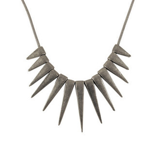 Colar Spikes Prata Envelhecida