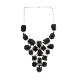 Maxi Colar Preto e Prateado