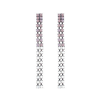 Brinco Cascata Lilás e Branco Folheado