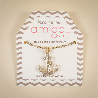 Colar Âncora Navy Dourada