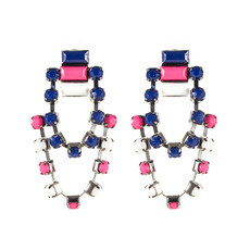Maxi Brinco Pedras Azul Rosa Branco