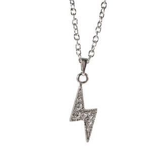 Colar Raio e Strass Prateado