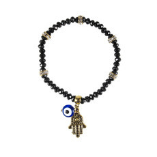 Pulseira Mão de Fátima e Olho Grego (mais cores)