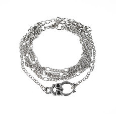 Pulseira Conjunto Coruja Correntes Prateado